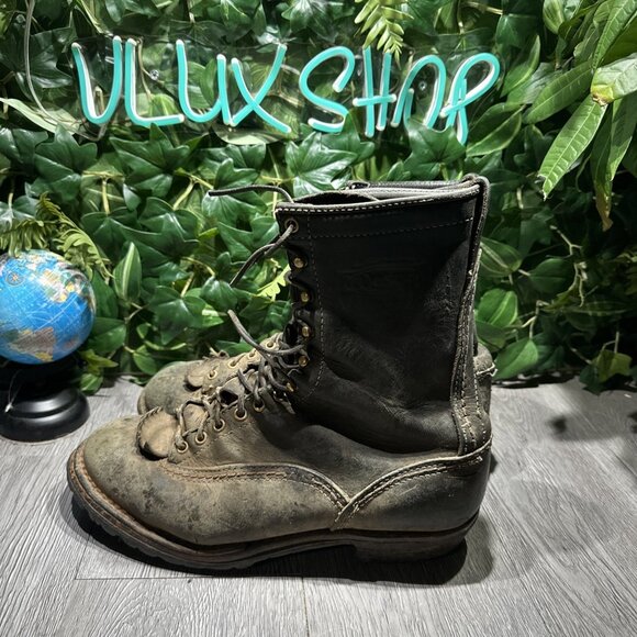 Vintage Wesco Logger Boots Men’s Size 10.5 E Black - Picture 4 of 11